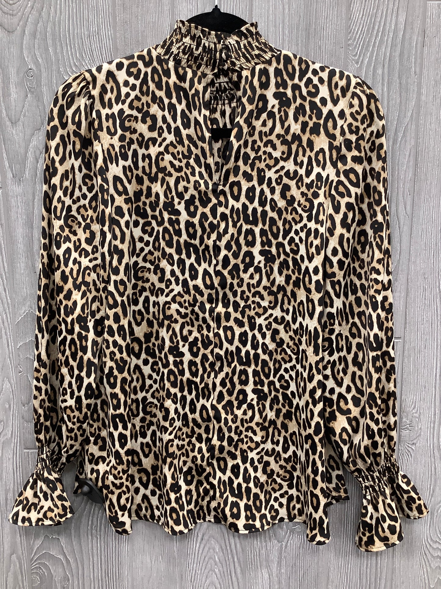 Blouse Long Sleeve By H&m In Animal Print, Size: S