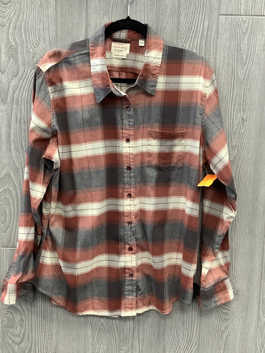 Top Long Sleeve By Weatherproof In Plaid Pattern, Size: Xxl