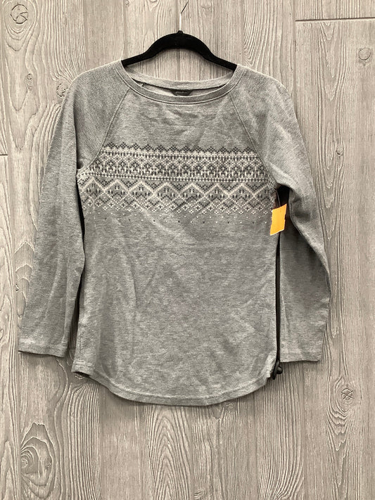 Top Long Sleeve By Eddie Bauer In Grey, Size: M