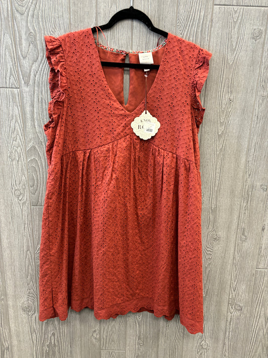 Dress Casual Midi By Knox Rose In Orange, Size: Xxl