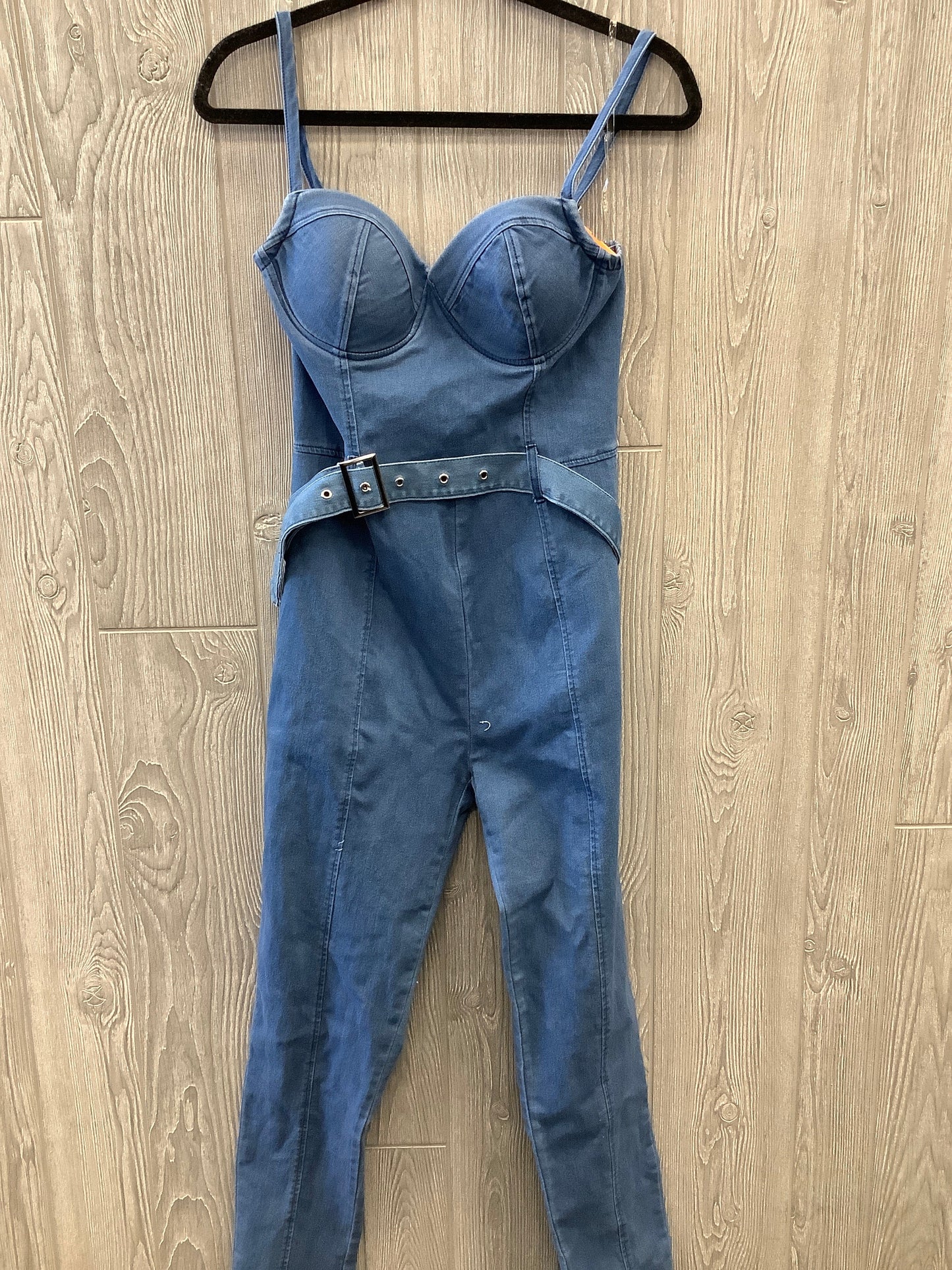 Jumpsuit By Haute Monde In Blue Denim, Size: L