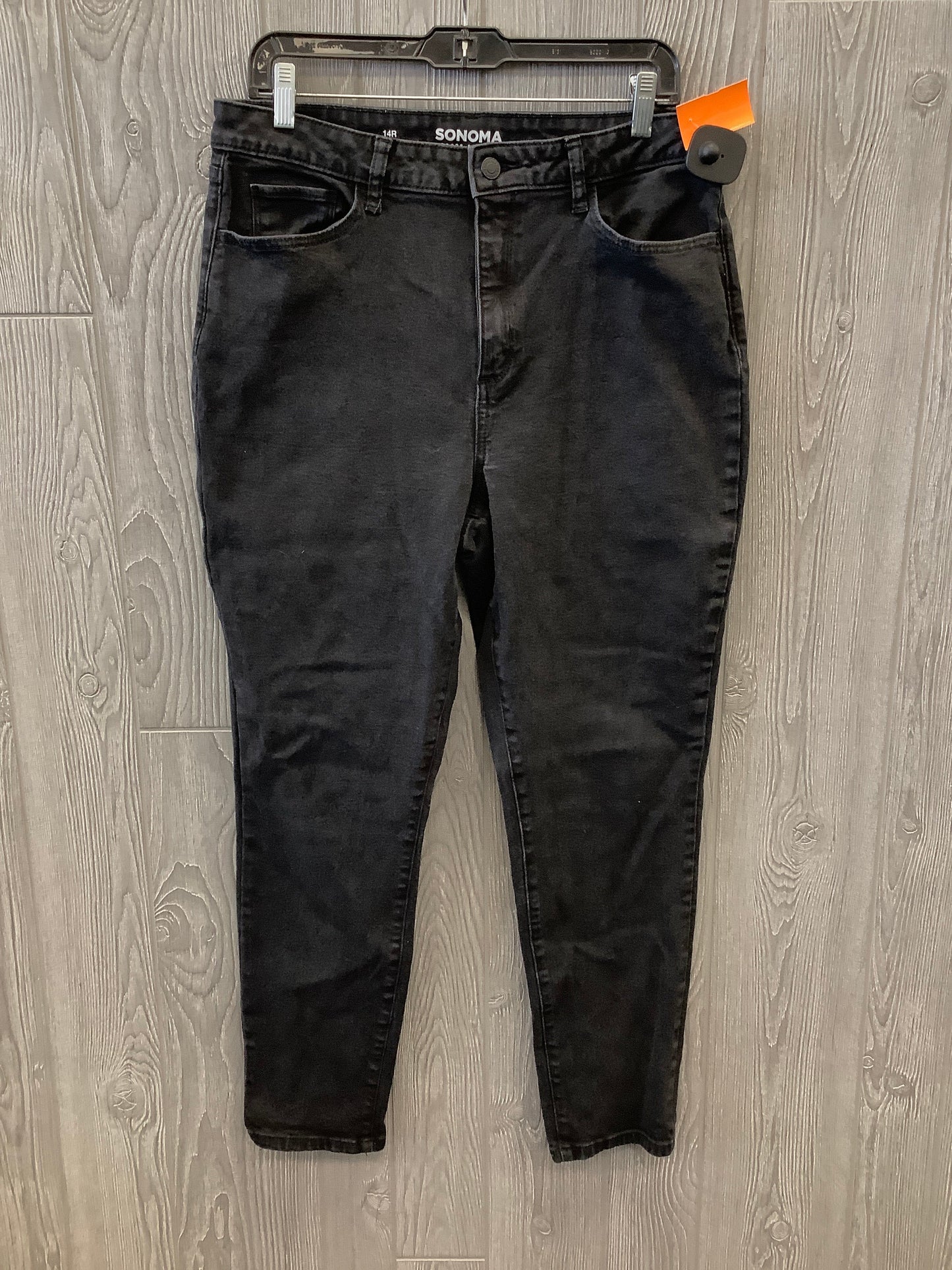 Jeans Skinny By Sonoma In Black Denim, Size: 14