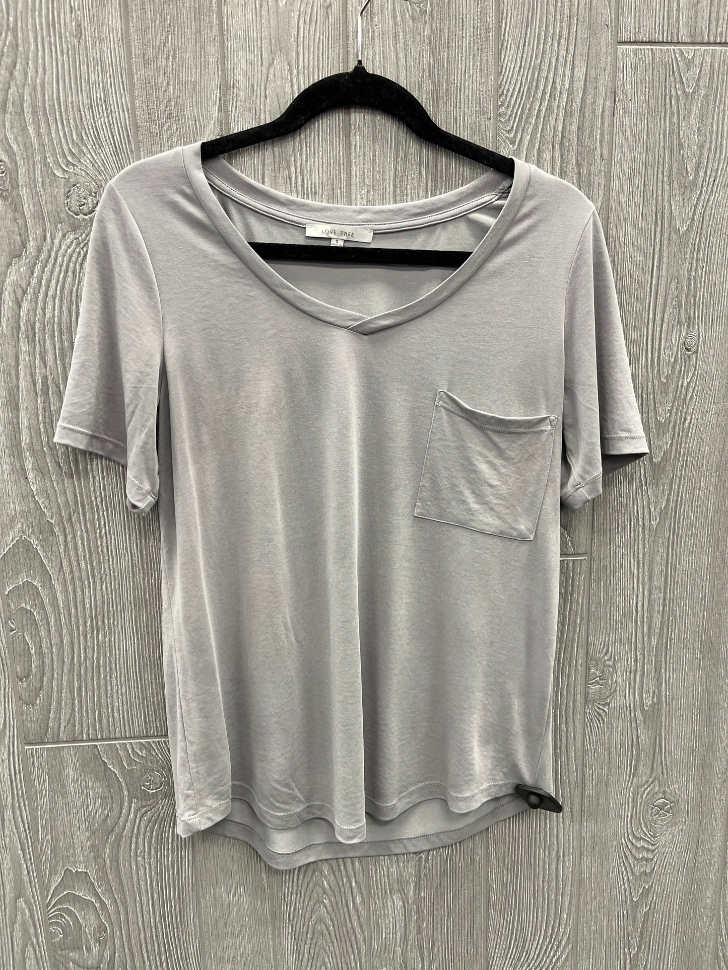 Top Short Sleeve Basic By Love Tree In Grey, Size: S