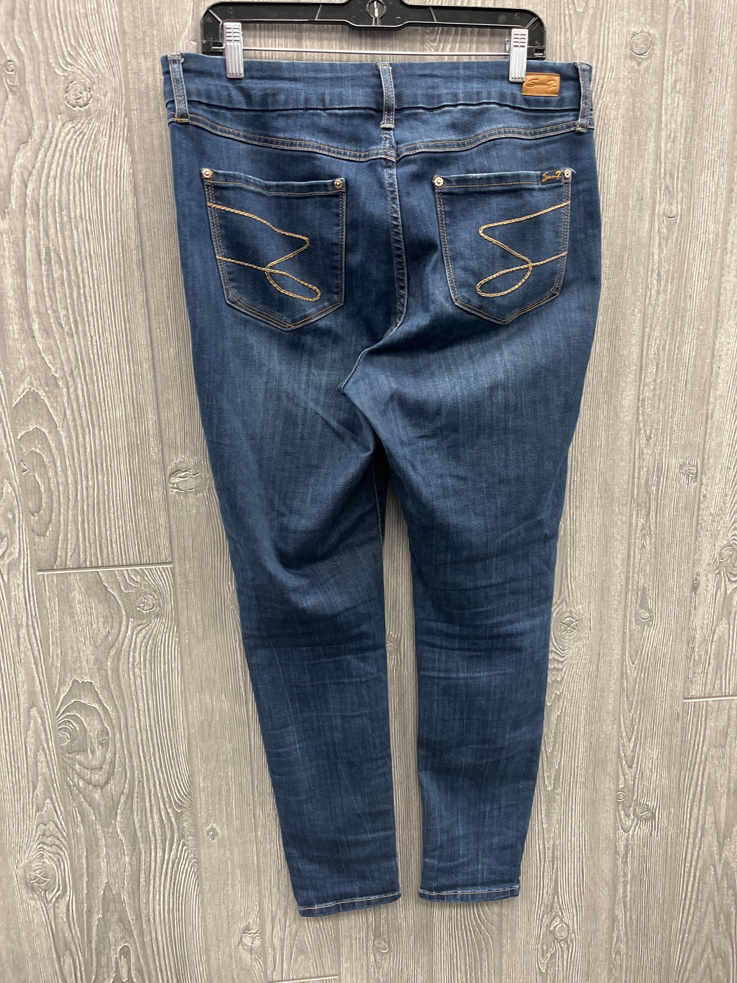 Jeans Skinny By Seven 7 In Blue Denim, Size: 14