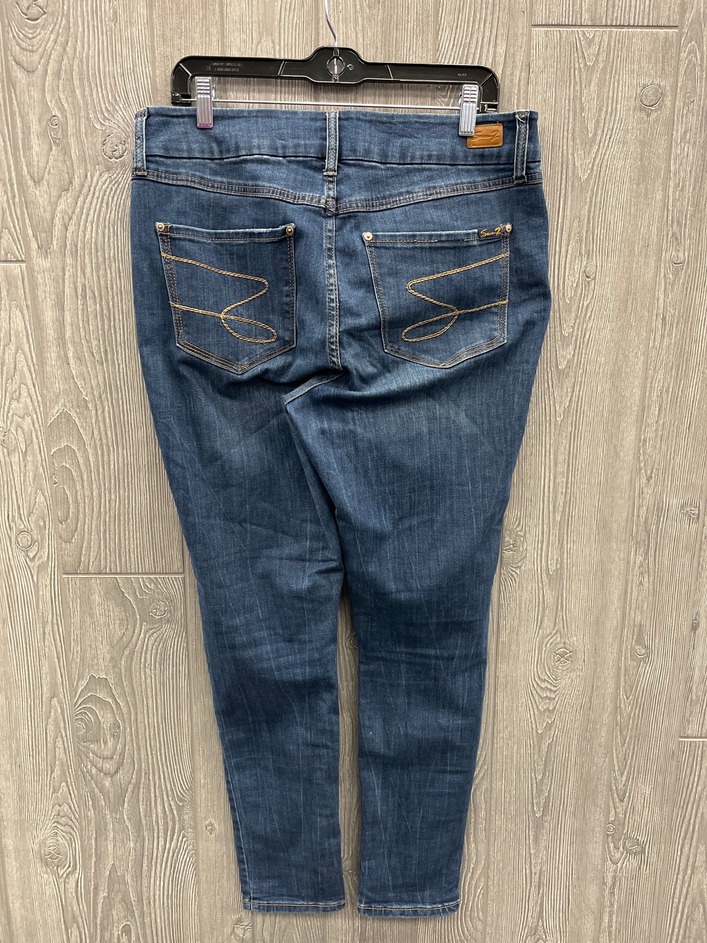 Jeans Skinny By Seven 7 In Blue Denim, Size: 12