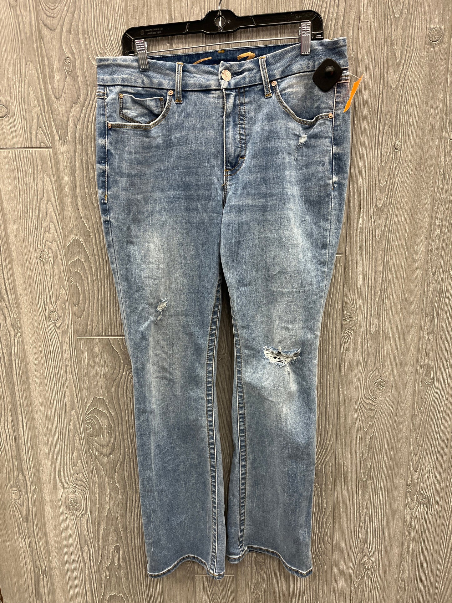 Jeans Straight By Seven 7 In Blue Denim, Size: 12