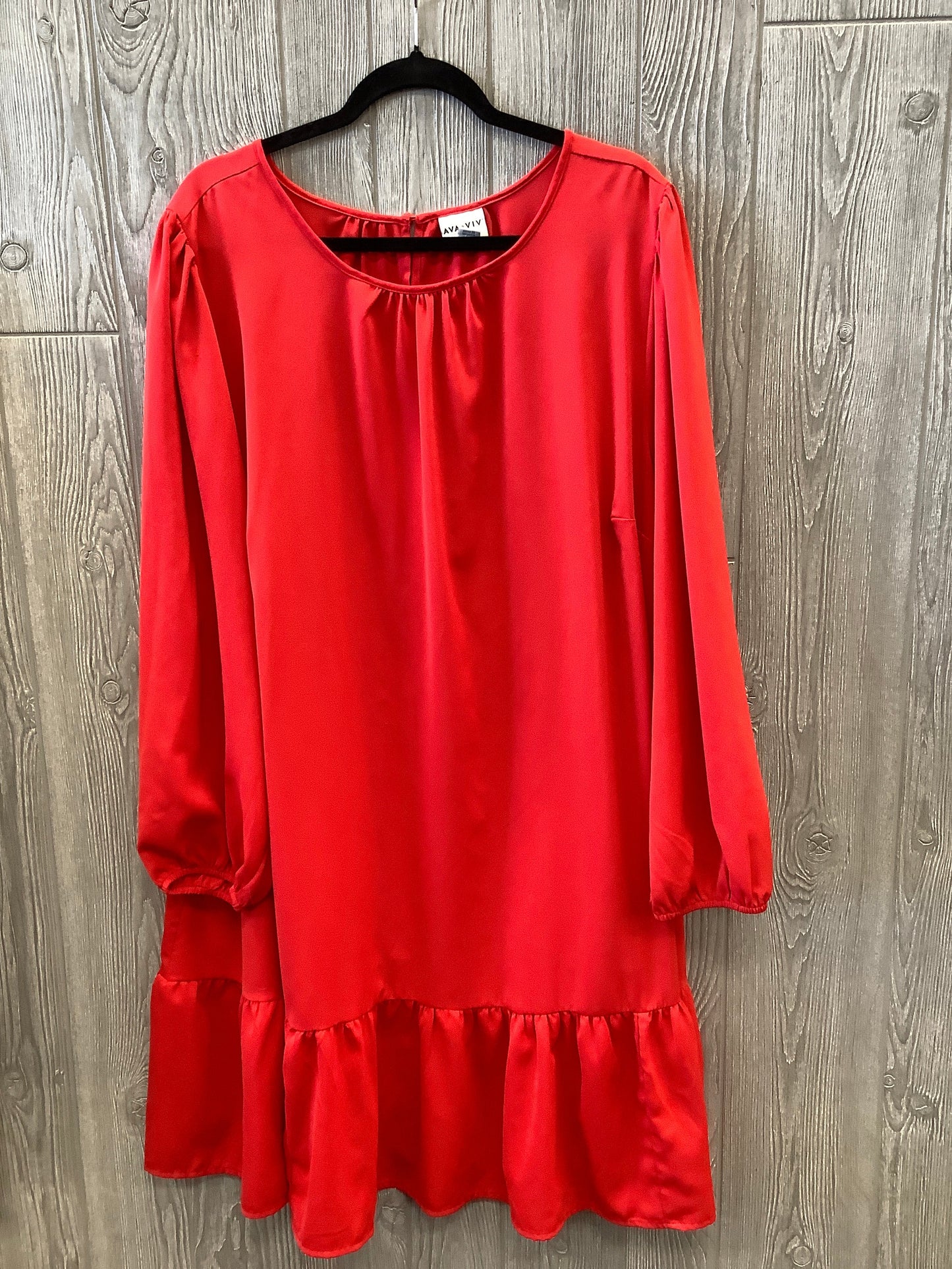 Dress Casual Midi By Ava & Viv In Red, Size: 3