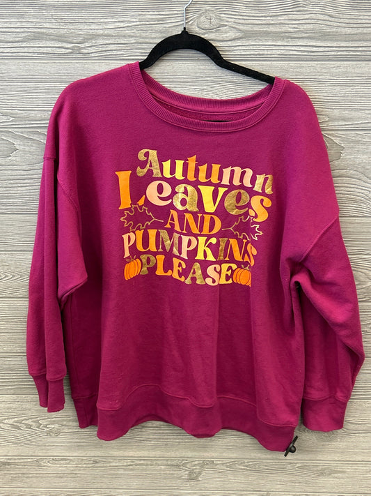 Sweatshirt Crewneck By Clothes Mentor In Pink, Size: Xxl