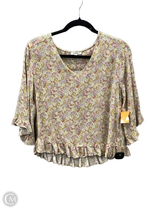 Blouse Long Sleeve By Clothes Mentor In Floral Print, Size: L