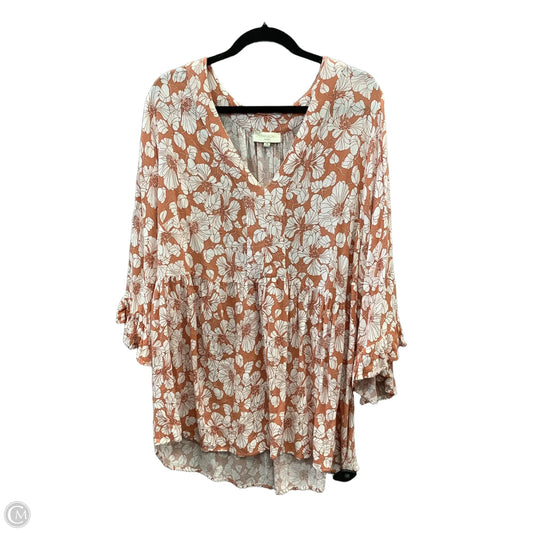 Blouse 3/4 Sleeve By Cynthia Rowley In Orange, Size: 2x