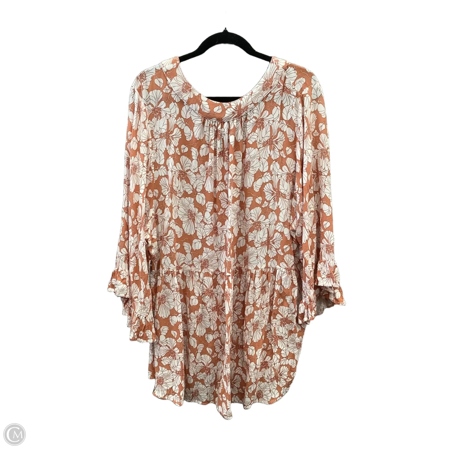 Blouse 3/4 Sleeve By Cynthia Rowley In Orange, Size: 2x