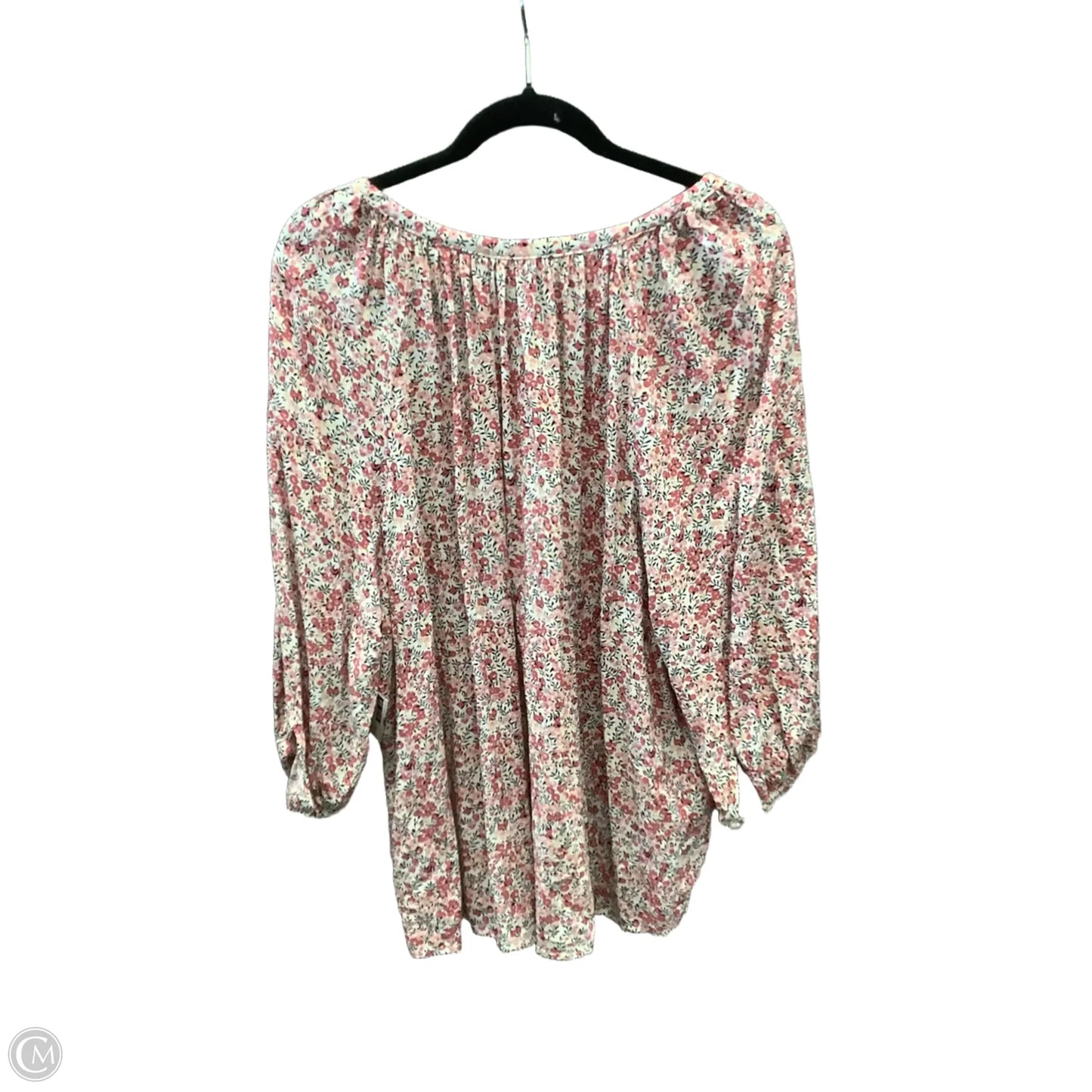 Blouse Long Sleeve By Jones And Co In Pink, Size: 3x