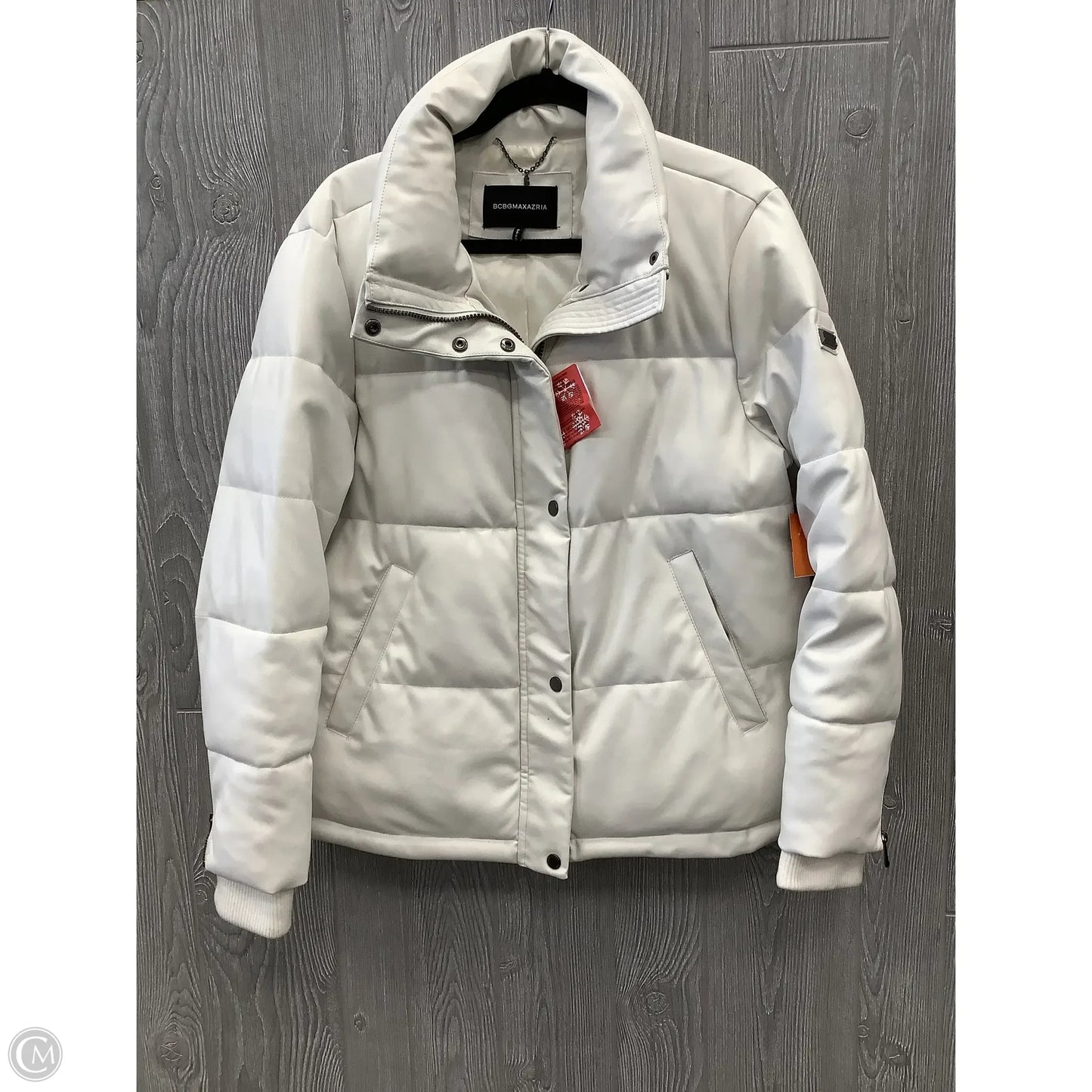 Coat Puffer & Quilted By Bcbgmaxazria In White, Size: L