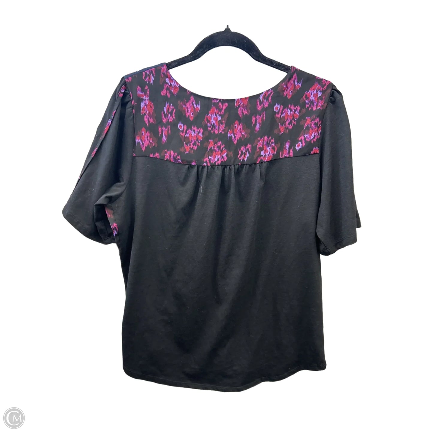 Blouse Short Sleeve By A Common Thread In Black & Purple, Size: Xl