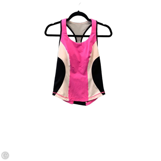 Athletic Tank Top By Lululemon In Black & Pink, Size: 8