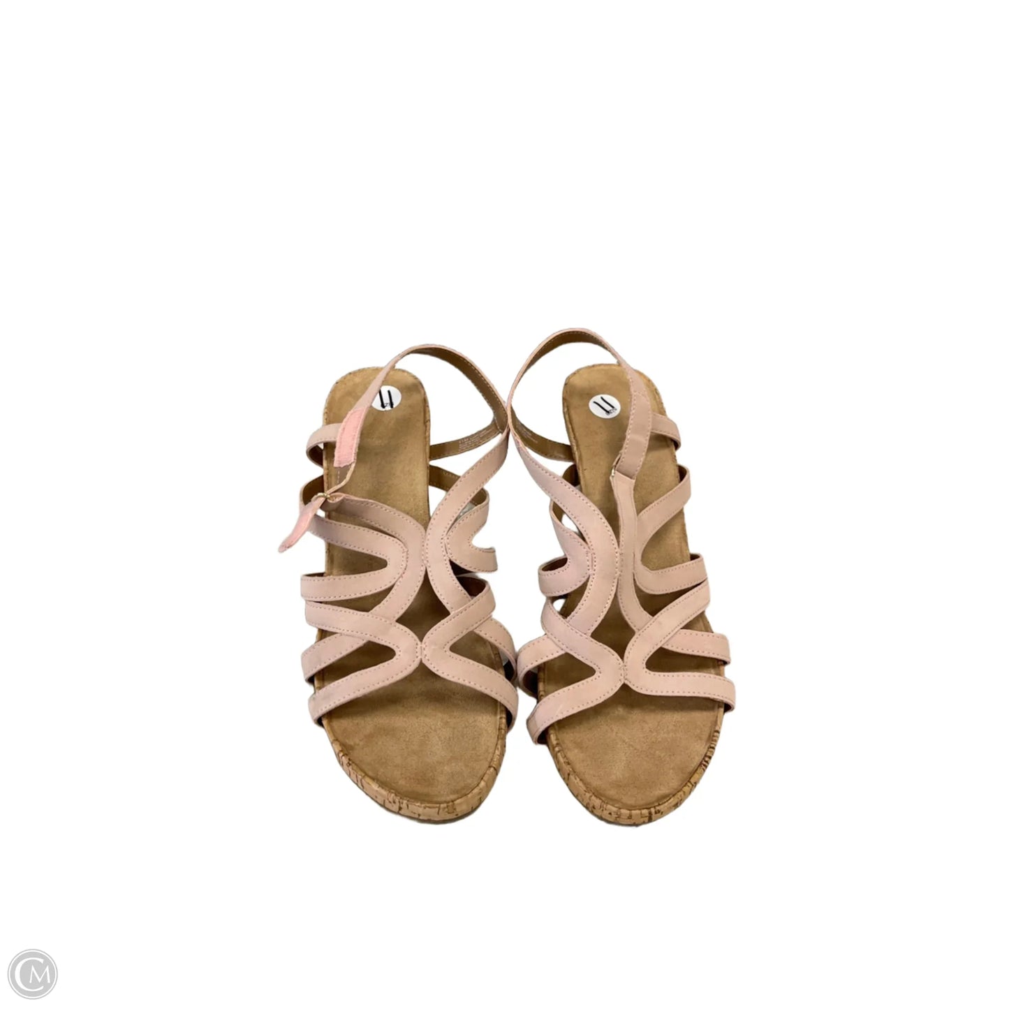 Sandals Heels Wedge By Aerosoles In Pink & Tan, Size: 11