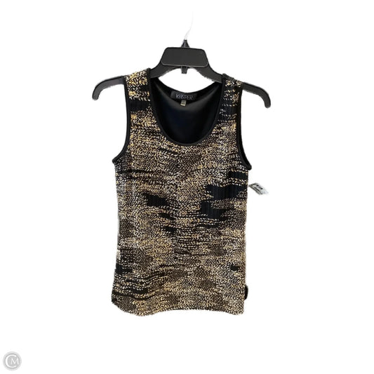 Top Sleeveless By Kasper In Black & Gold, Size: S