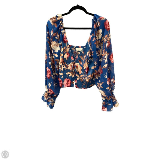Top Long Sleeve By Urban Outfitters In Blue, Size: L