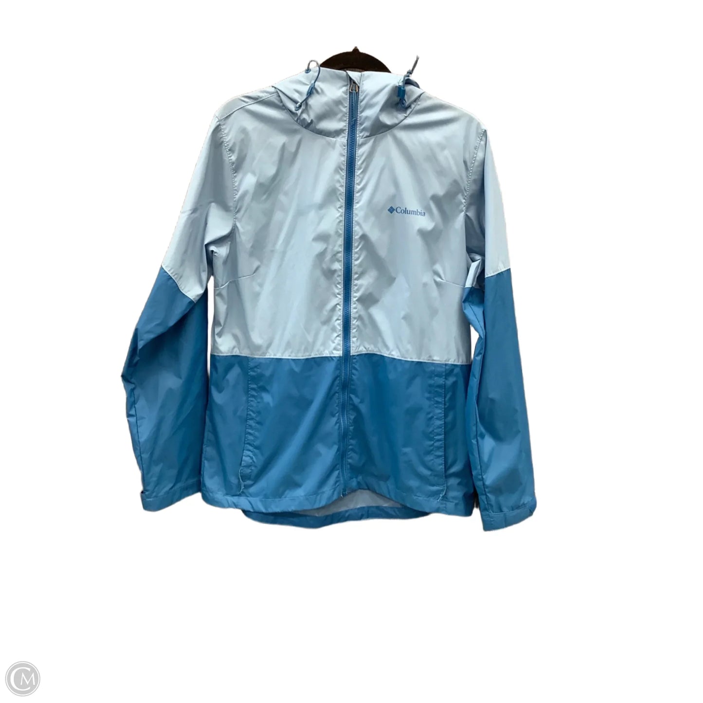 Jacket Windbreaker By Columbia In Blue, Size: M