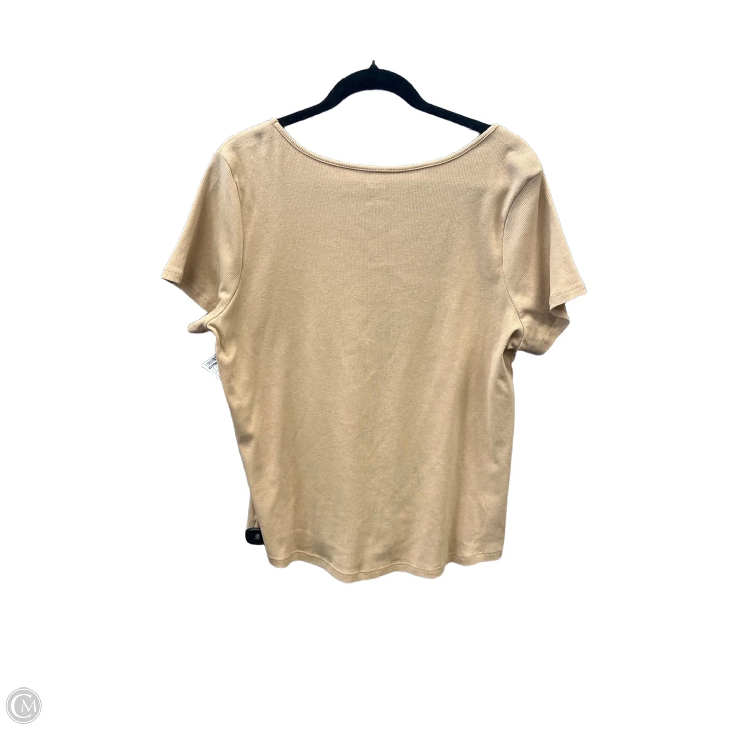 Top Short Sleeve By Falls Creek In Brown, Size: 1x