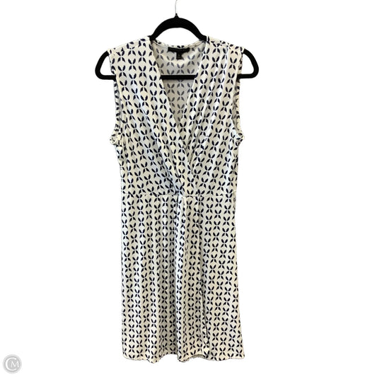 Dress Casual Midi By Banana Republic In Blue & White, Size: M