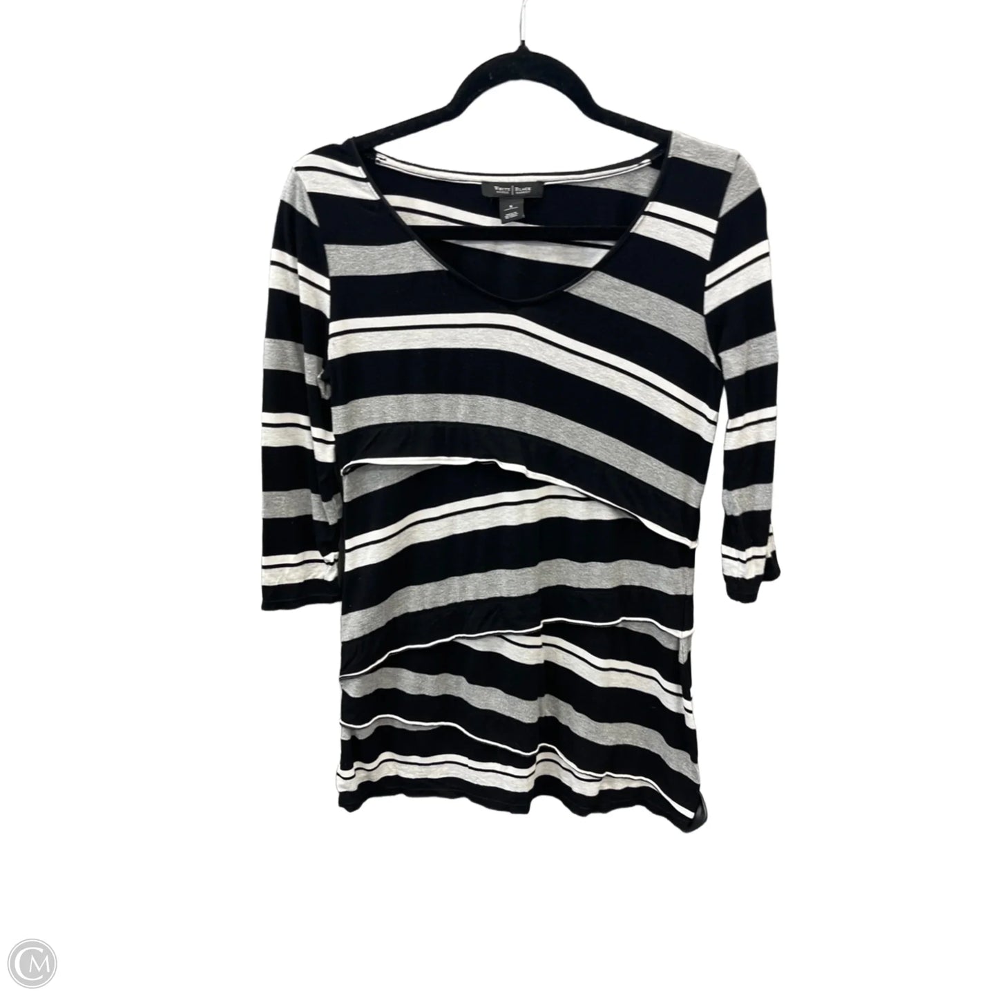 Top Long Sleeve By White House Black Market In Striped Pattern, Size: S