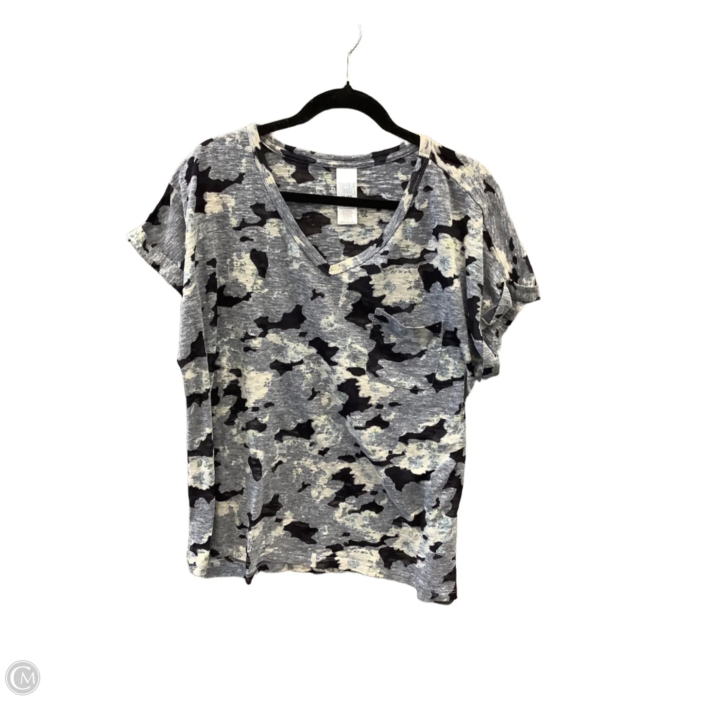 Top Short Sleeve By Time And Tru In Blue, Size: Xl