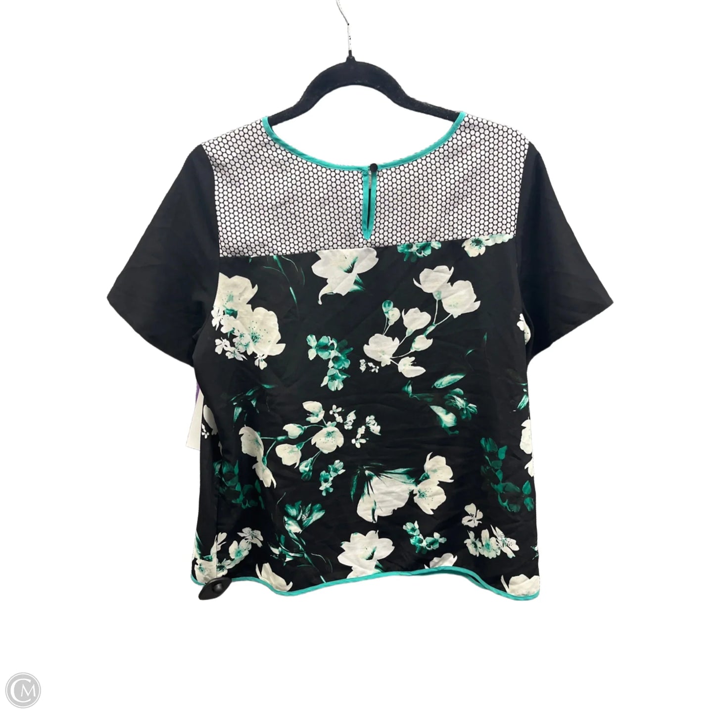 Top Short Sleeve By Worthington In Black & Green, Size: Lp