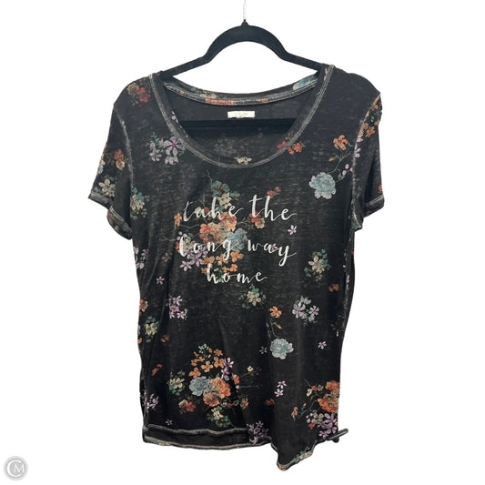 Top Short Sleeve By Maurices In Black, Size: L