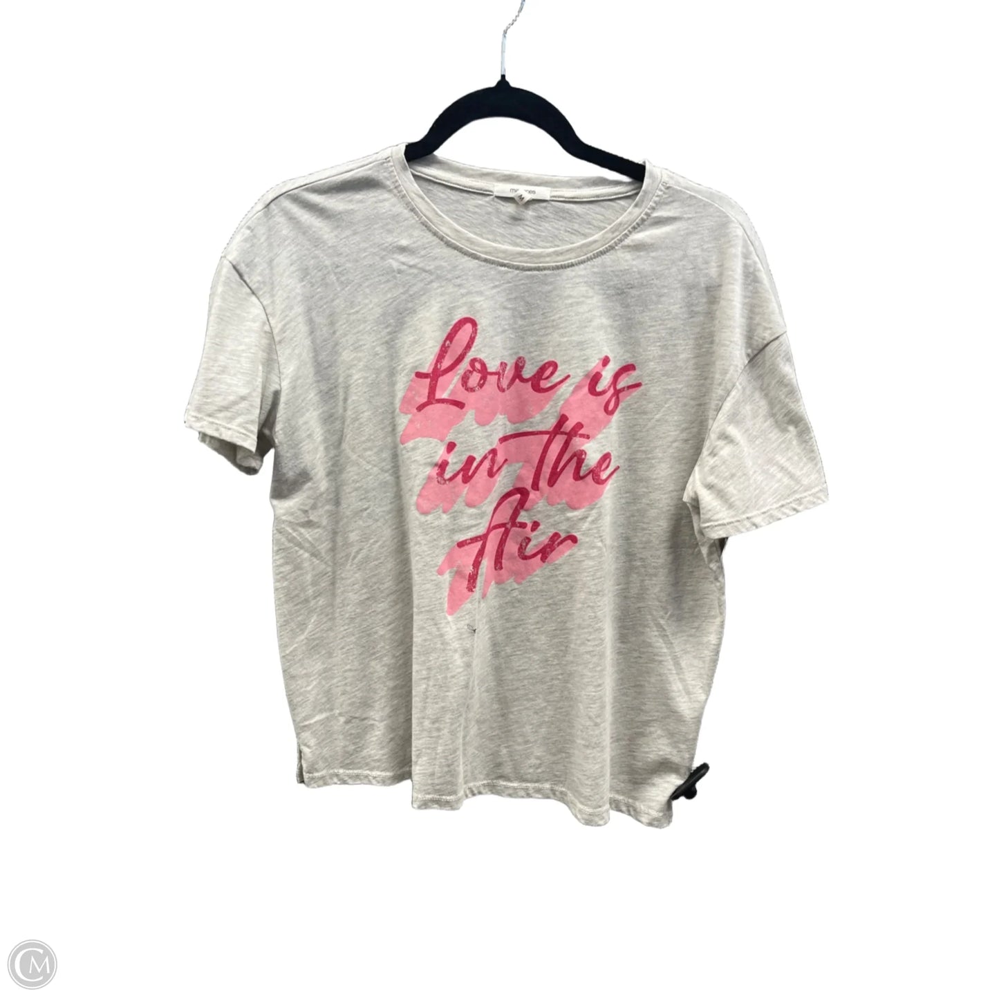 Top Short Sleeve By Maurices In Grey, Size: M