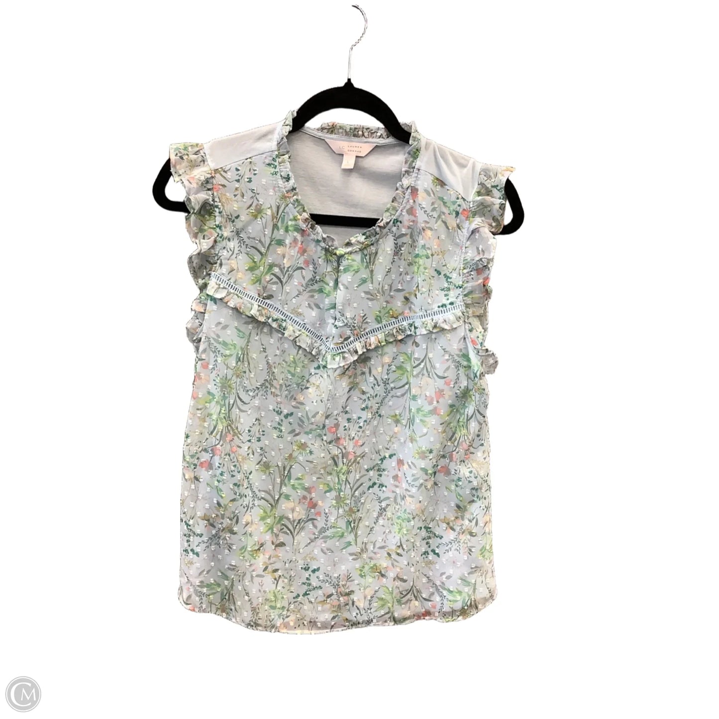 Top Short Sleeve By Lc Lauren Conrad In Blue, Size: L