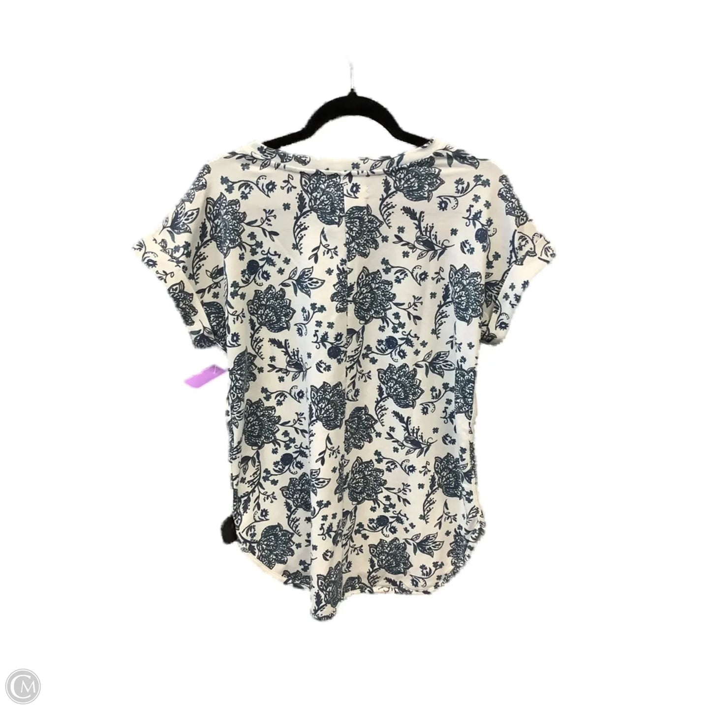 Top Short Sleeve By Cupio In Blue & White, Size: S