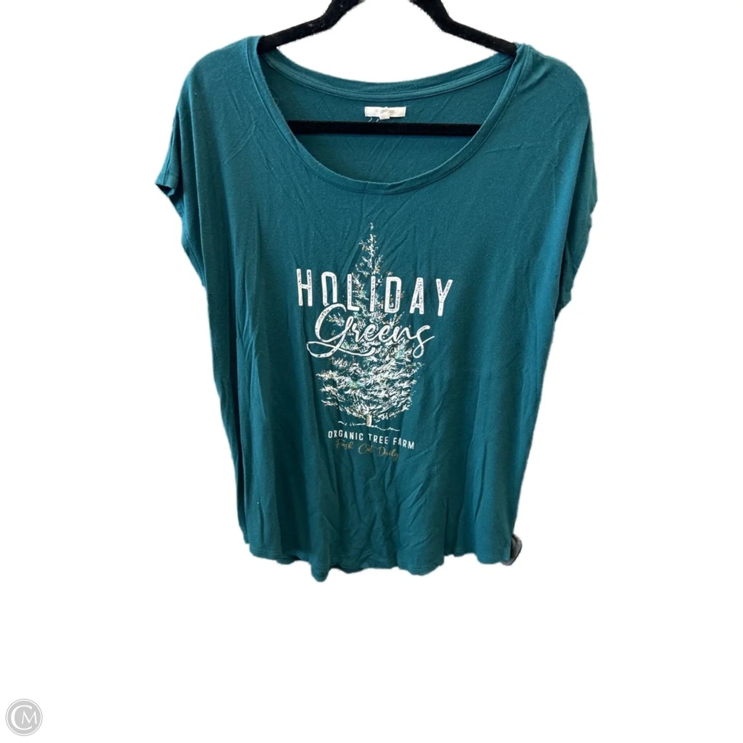 Top Short Sleeve By Maurices In Green, Size: L