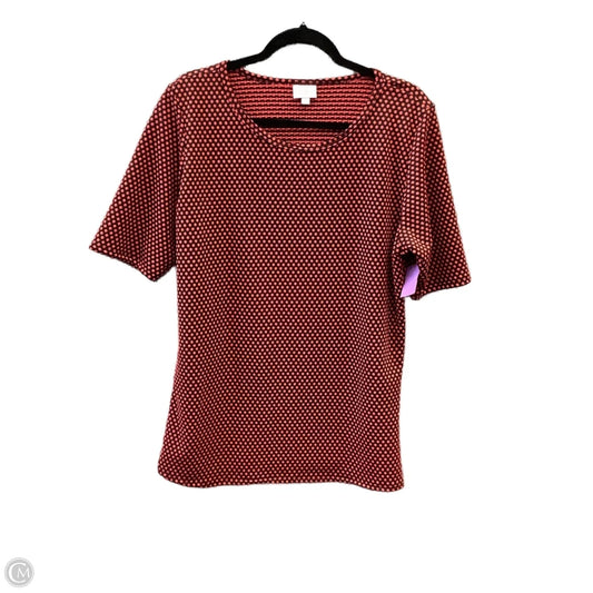 Top Short Sleeve By Lularoe In Black & Orange, Size: 3x