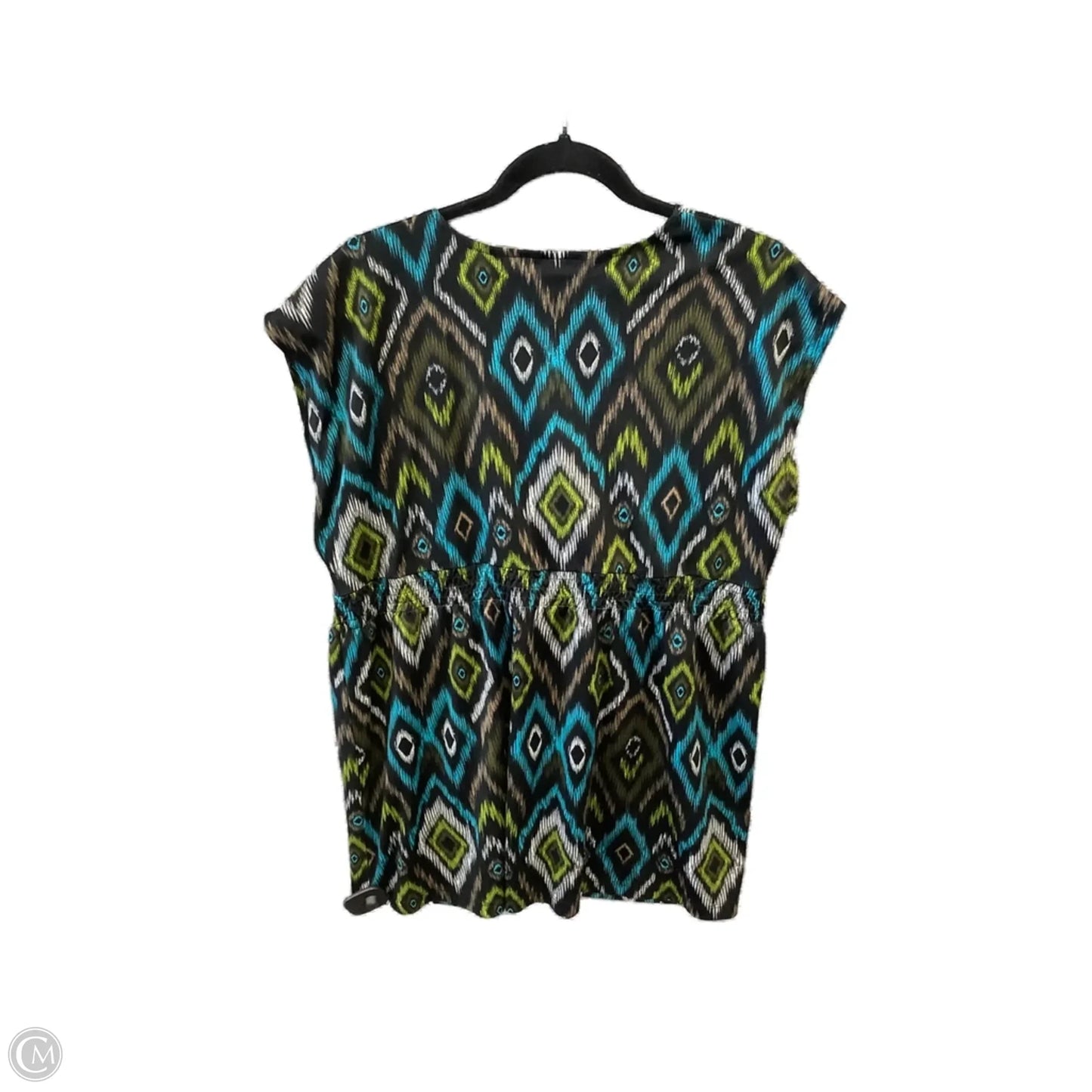 Top Short Sleeve By Requirements In Blue & Green, Size: Xl