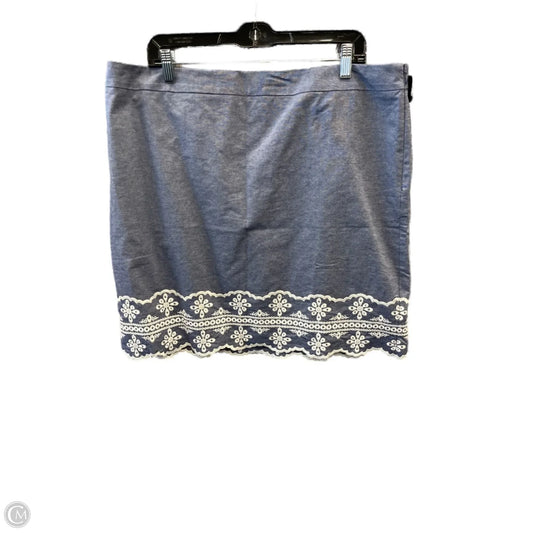 Skirt Midi By Talbots In Blue & Brown, Size: 18