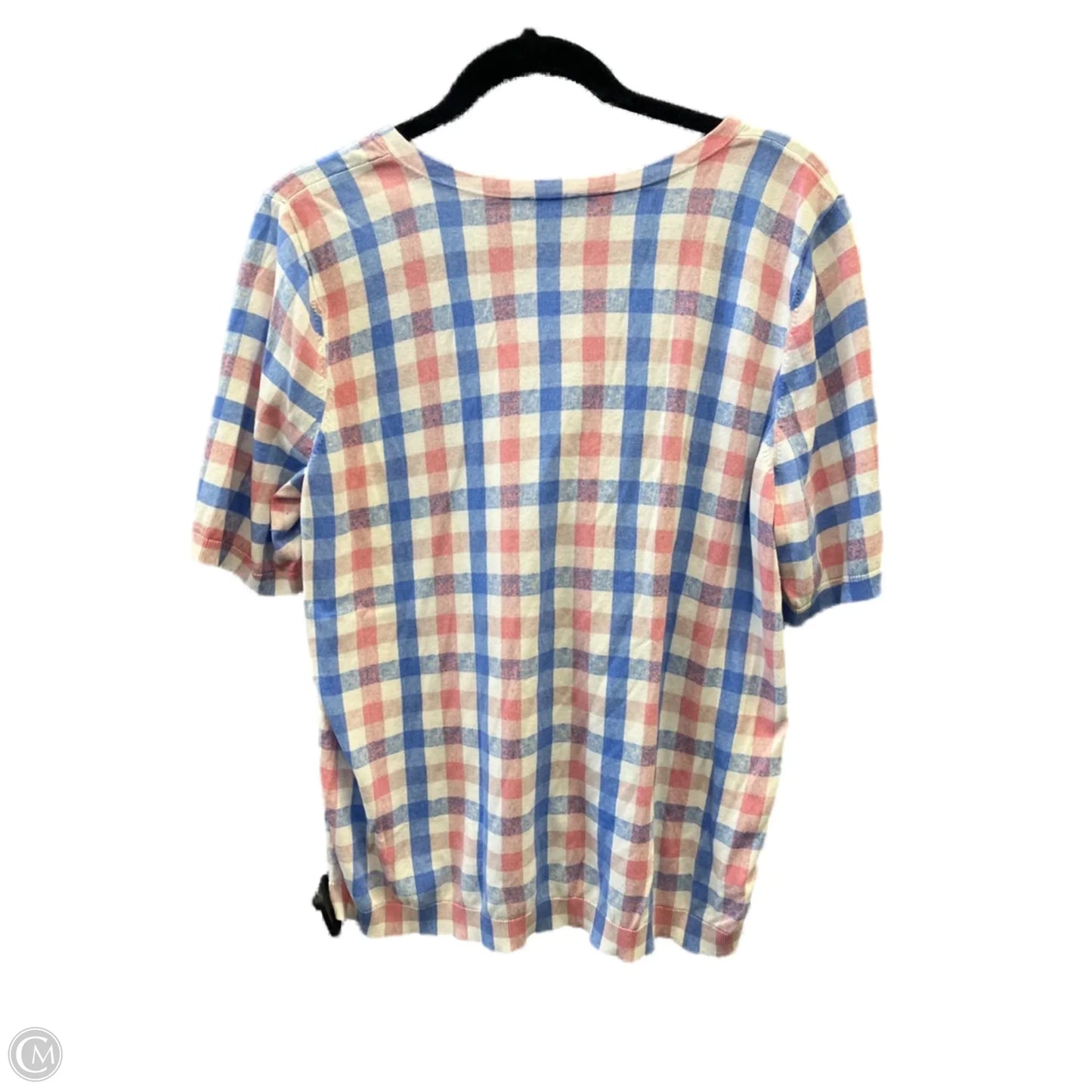 Top Short Sleeve By Talbots In Plaid Pattern, Size: 1x