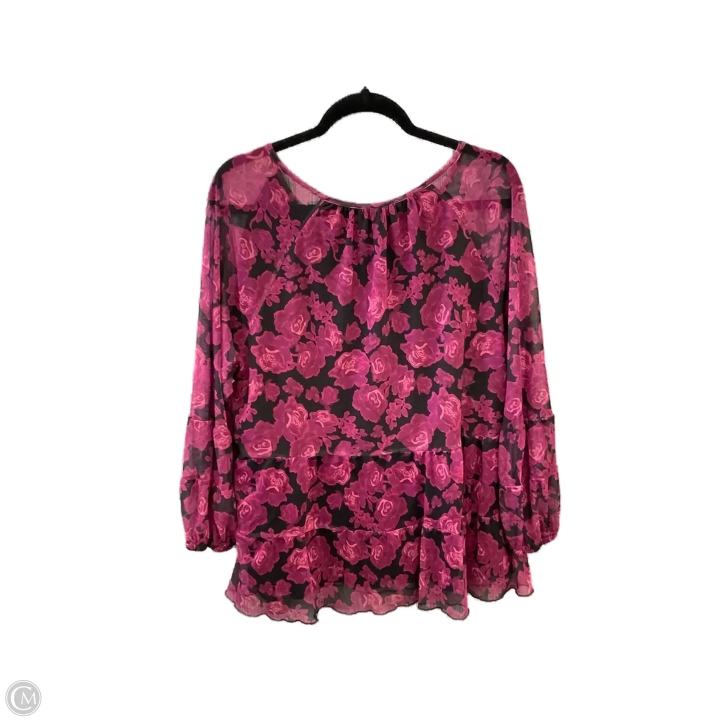 Top Long Sleeve By Terra & Sky In Purple, Size: 1x