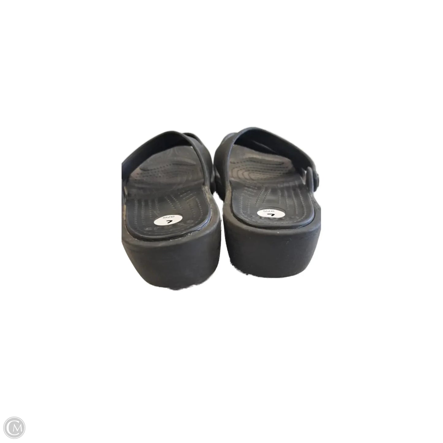 Sandals Flats By Crocs In Black, Size: 7