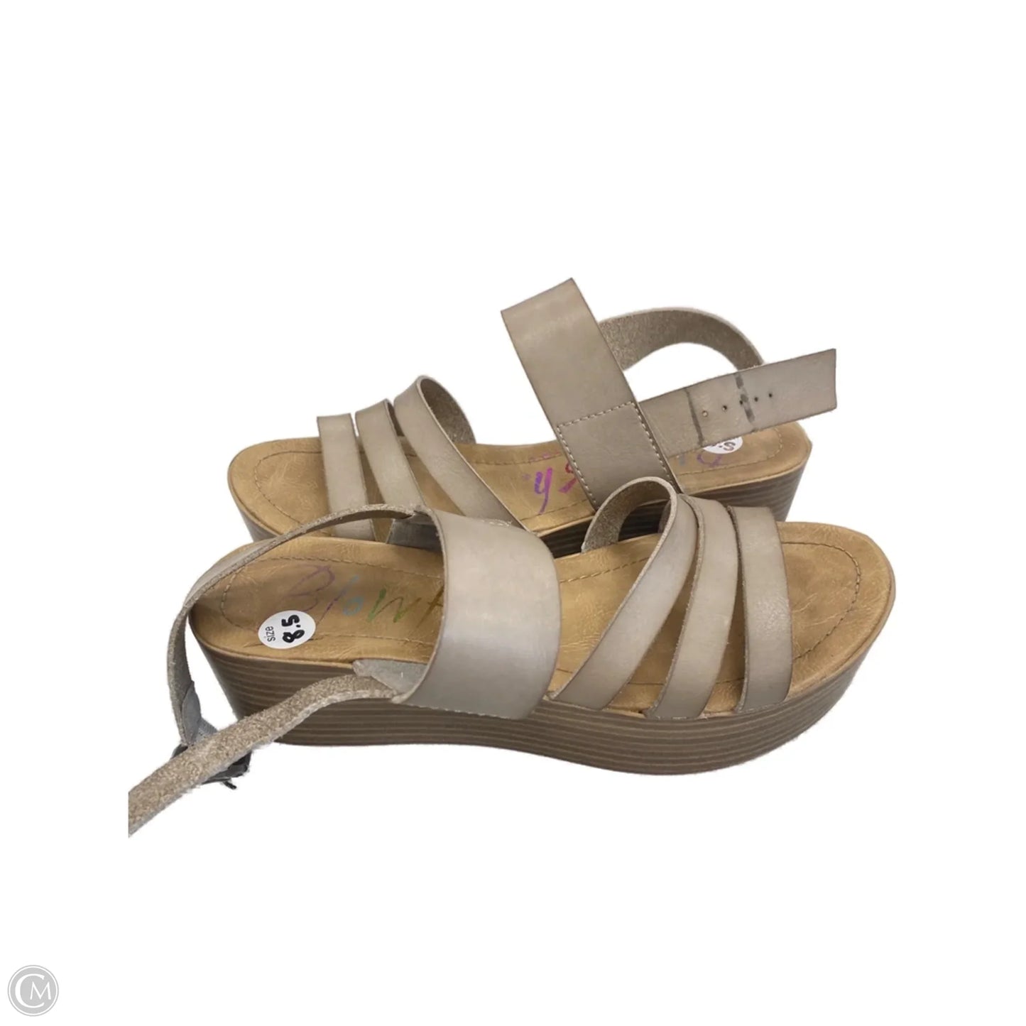 Sandals Heels Platform By Blowfish In Taupe, Size: 8.5