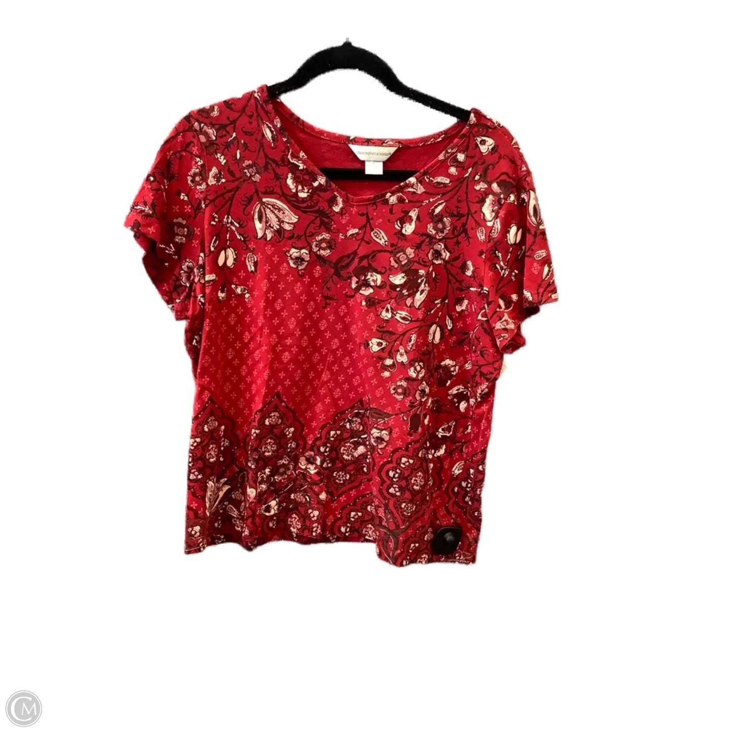 Top Short Sleeve By Christopher And Banks In Red, Size: L