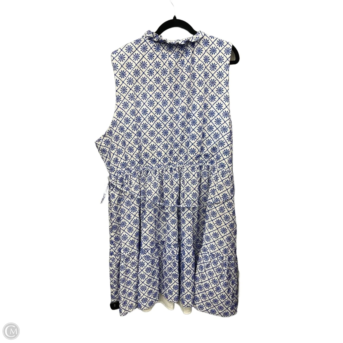 Dress Casual Midi By Draper James In Blue & White, Size: 3x