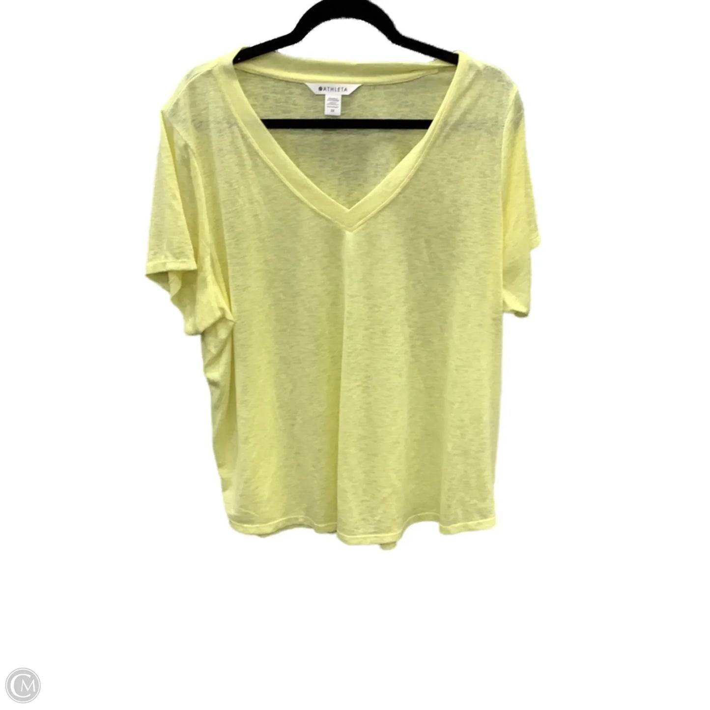 Athletic Top Short Sleeve By Athleta In Yellow, Size: 2x