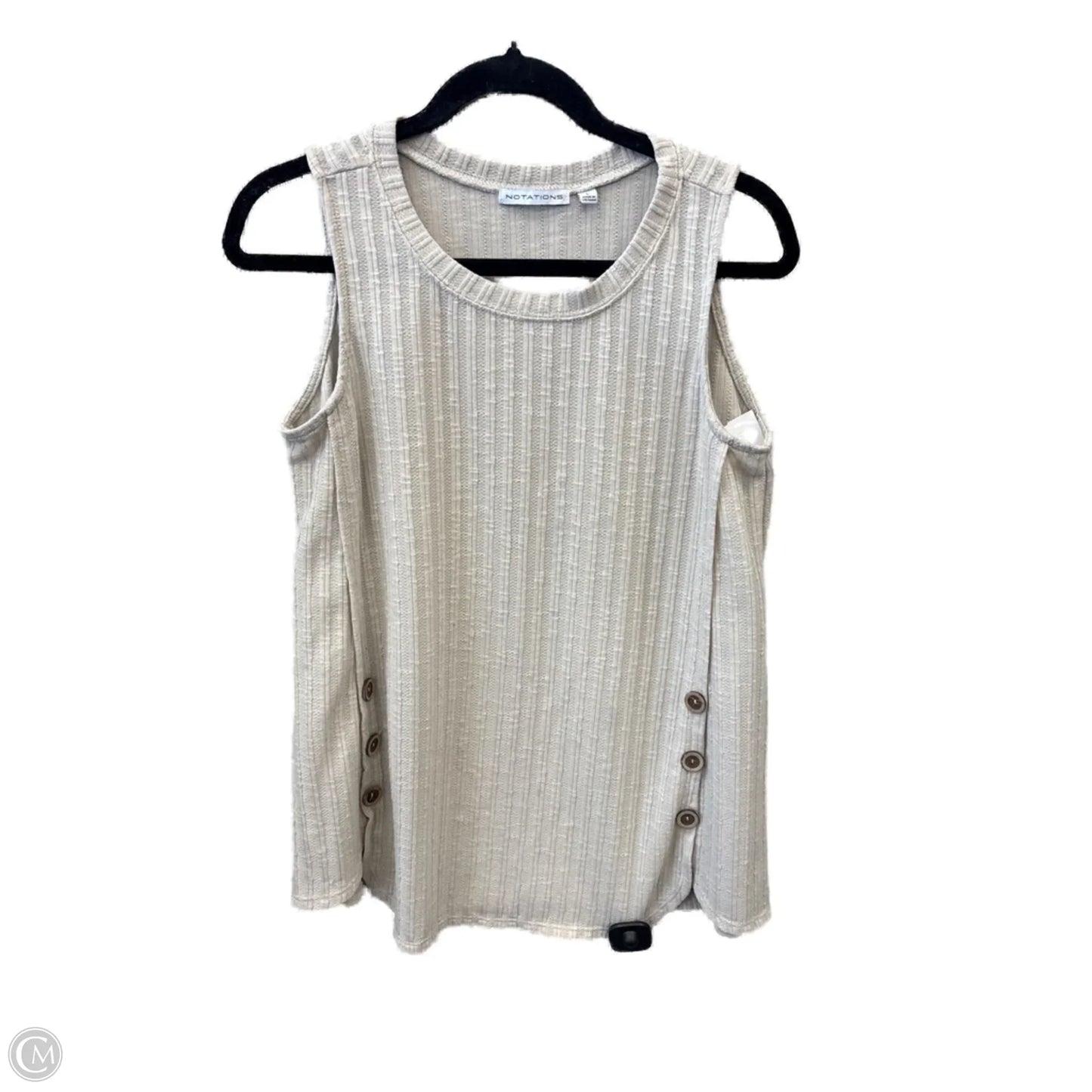 Top Sleeveless By Notations In Beige, Size: L