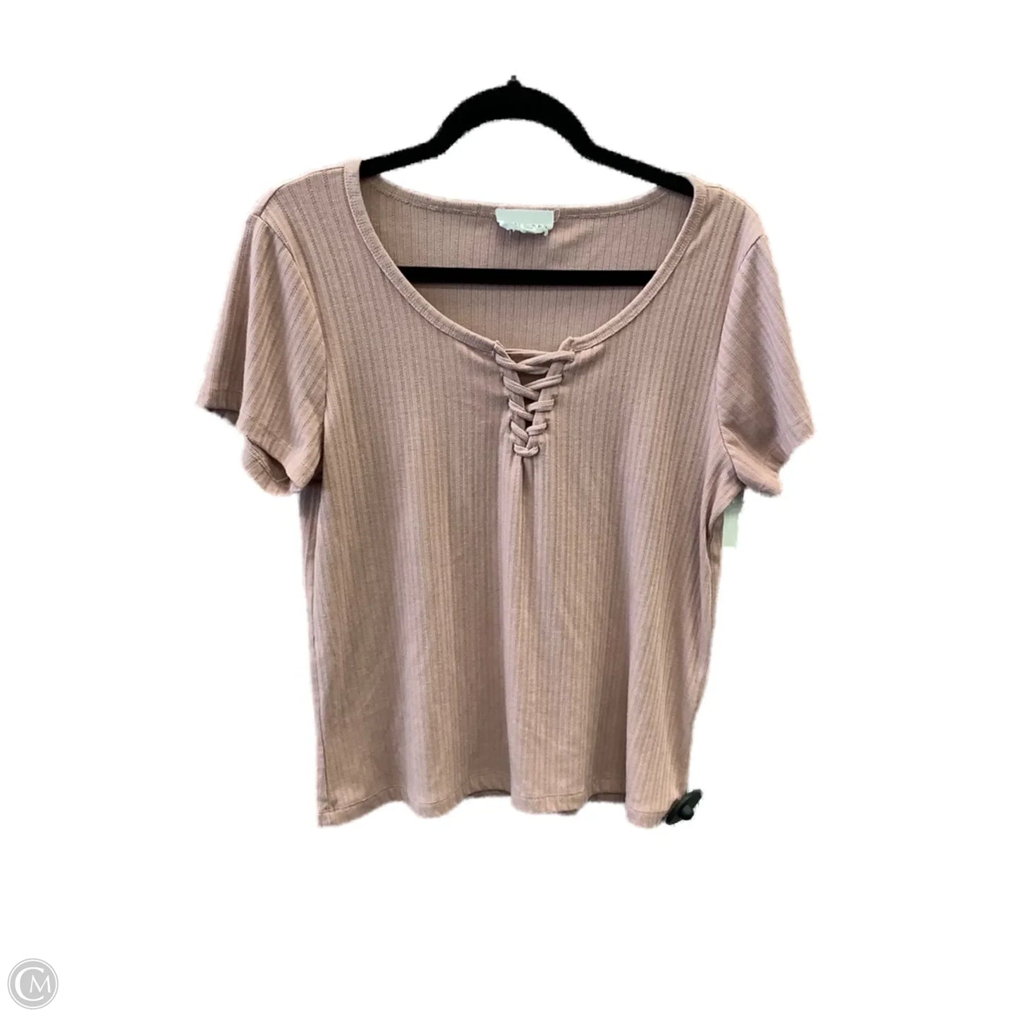 Top Short Sleeve By Olive And Oak In Pink, Size: L