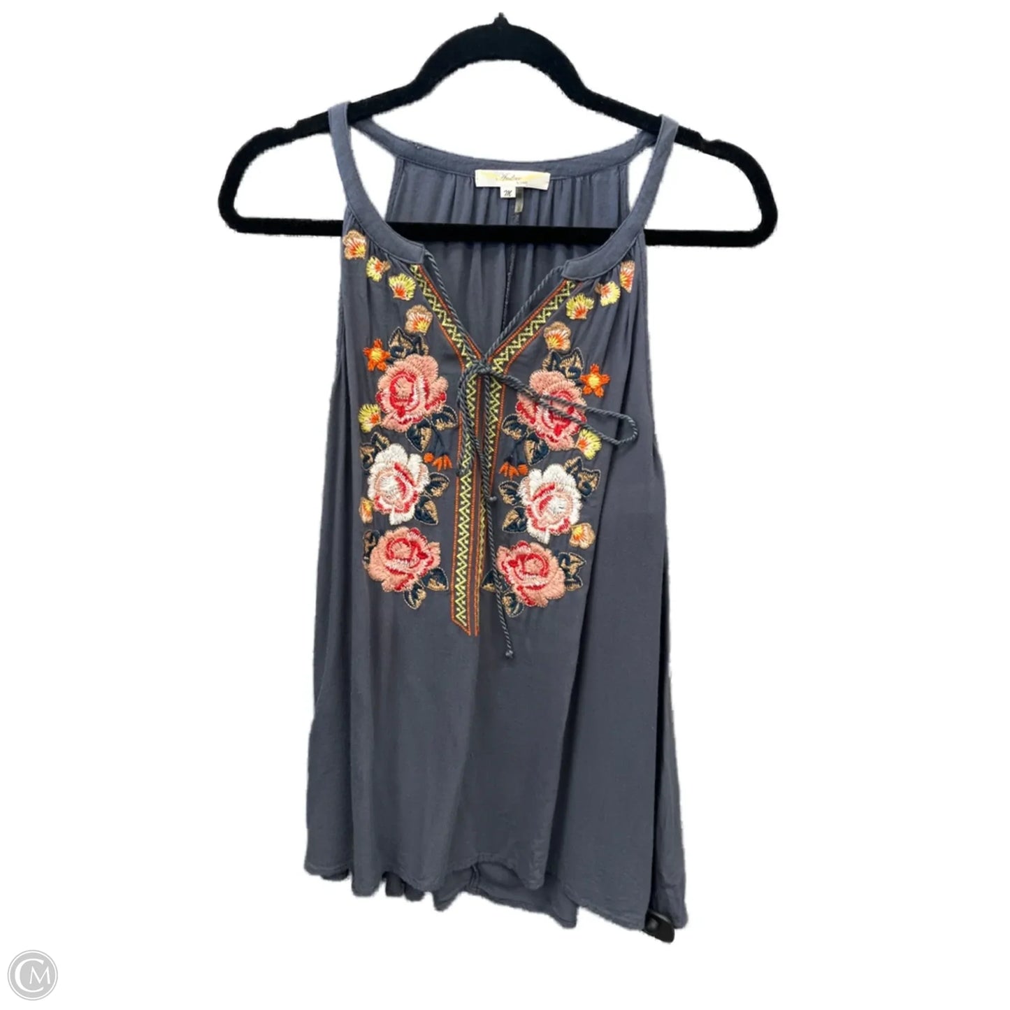 Top Sleeveless By Andree By Unit In Blue, Size: M