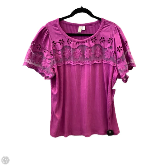 Top Short Sleeve By Cato In Purple, Size: 3x