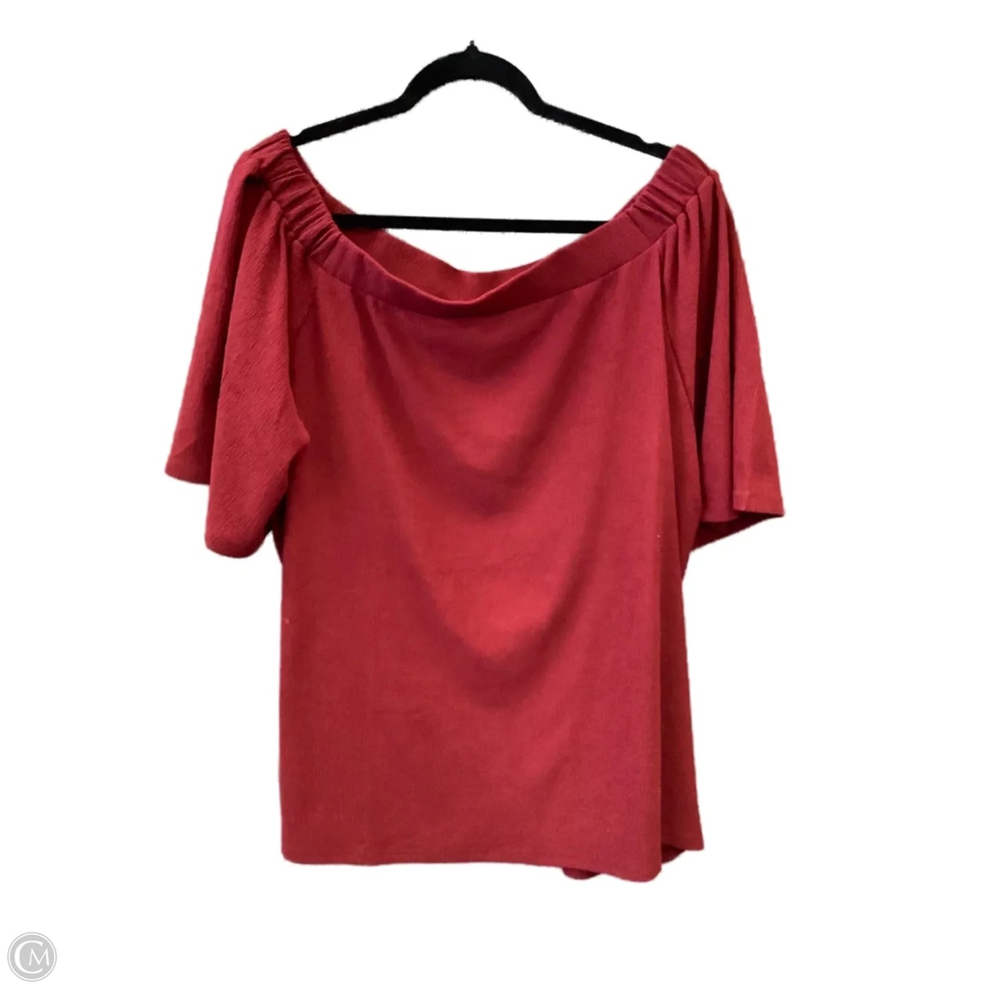 Top Short Sleeve By Cato In Red, Size: 1x