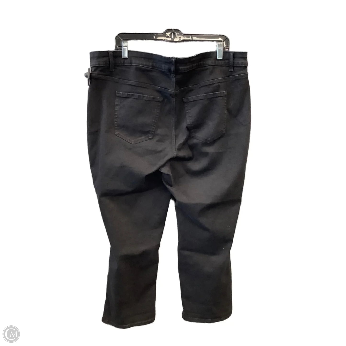 Jeans Cropped By Falls Creek In Black Denim, Size: 20