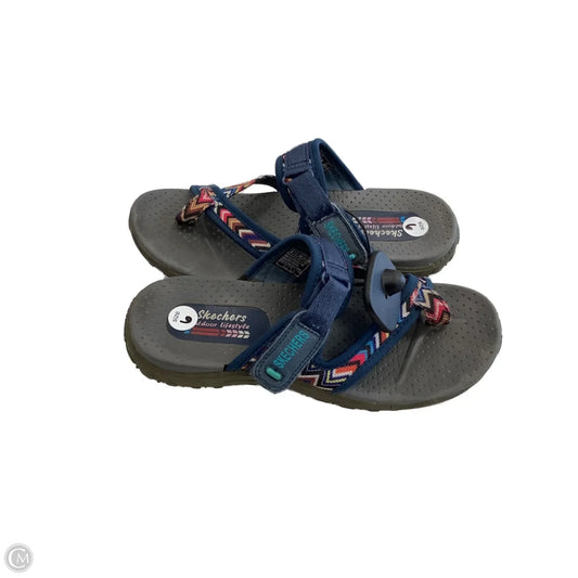 Sandals Flats By Skechers In Blue & Grey, Size: 6